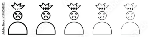 Anxiety icon isolated vector on white background set
