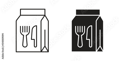 Food delivery paper bag icon