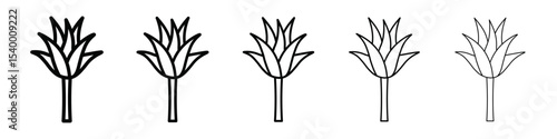 artichoke icon isolated vector on white background set