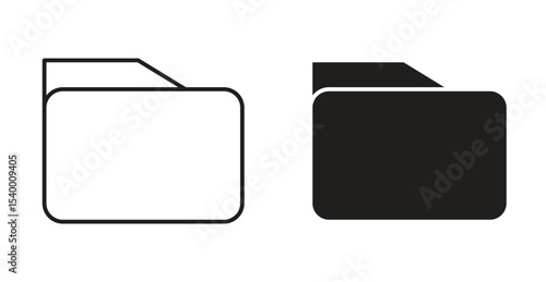 Folder icon Logos. Flat Vector Icon Design Template
