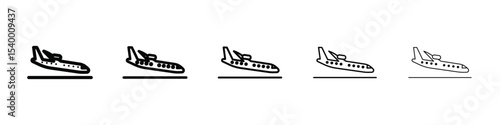 Arrivals plane icon isolated vector on white background set