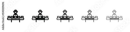 assembly line icon isolated vector on white background set