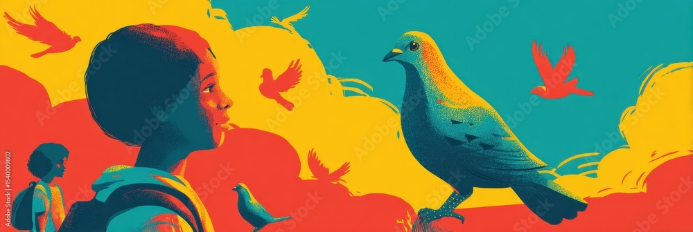 Fototapeta premium Anti-bullying Pledge Poster Encouraging Kindness Among Students With Vibrant Cartoon Illustrations and Positive Messaging