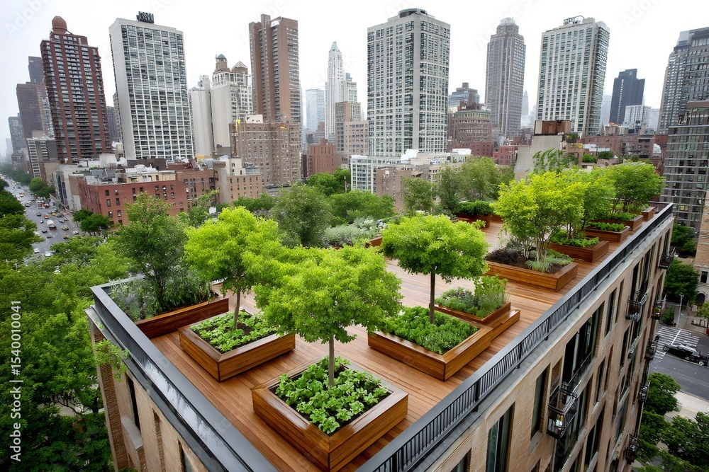Rooftop garden transforming urban landscape with sustainable greenery Rooftop garden transforming urban landscape with sustainable greenery