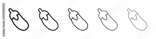 aubergine icon isolated vector on white background set