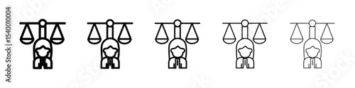 Attorney in law icon isolated vector on white background set