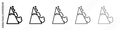avalanche icon isolated vector on white background set