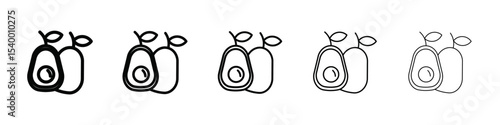 avocado icon isolated vector on white background set