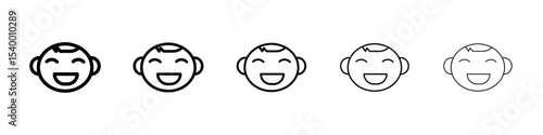 baby face icon isolated vector on white background set