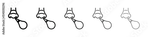 baby nasal aspirator icon isolated vector on white background set