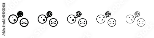 bad feedback icon isolated vector on white background set