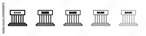 Bank icon isolated vector on white background set