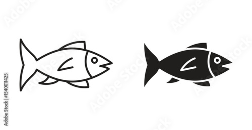 Fish icon Logos. Flat Vector Icon Design Template