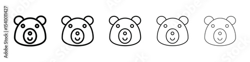 Bear icon isolated vector on white background set