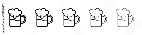 beer mug icon isolated vector on white background set