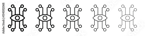 Bionic eye icon isolated vector on white background set