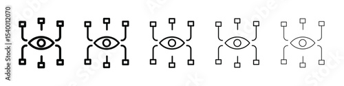 Bionic eye icon isolated vector on white background set
