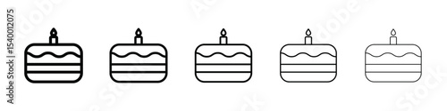 Birthday icon isolated vector on white background set