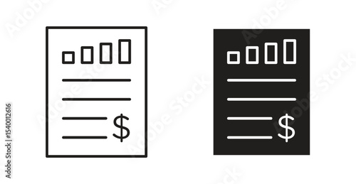 Financial report icon Logos. Flat Vector Icon Design Template