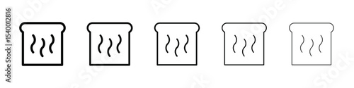 Bread slice icon isolated vector on white background set