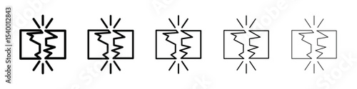 Breaking icon isolated vector on white background set