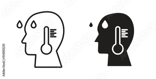 Fever icon Logos. Flat Vector Icon Design Template