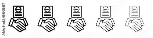 Business agreement handshake icon isolated vector on white background set