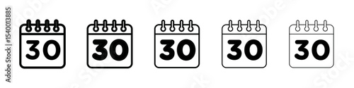 Calendar icon isolated vector on white background set