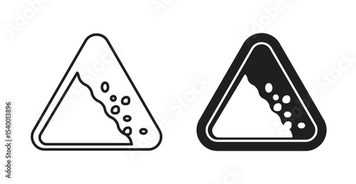 Falling rocks or debris warning road sign