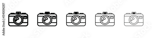 Camera icon isolated vector on white background set