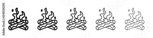 Campfire icon isolated vector on white background set