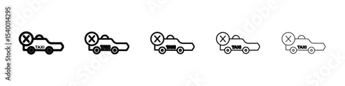 Cancel ordered taxi icon isolated vector on white background set