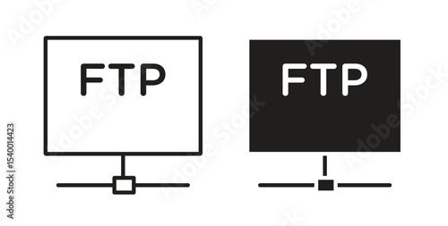 FTP icon Logos. Flat Vector Icon Design Template