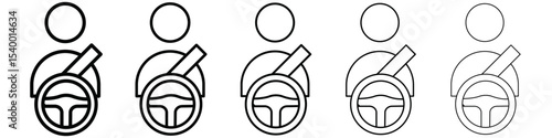 car driver icon isolated vector on white background set