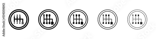 car manual shift lever icon isolated vector on white background set