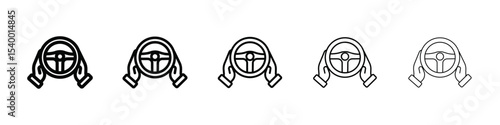 car driver icon isolated vector on white background set
