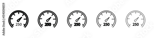 Car speedometer icon isolated vector on white background set
