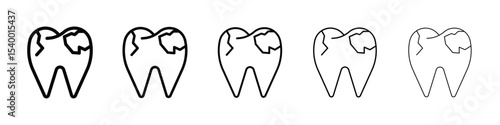 Cavities icon isolated vector on white background set