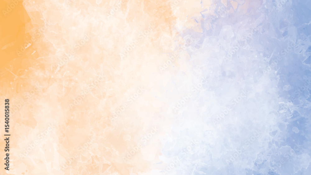 Fototapeta premium Abstract Watercolor Background Peach and Light Blue Pastel Color Gradient Texture Soft Brush Strokes Painted Design for Wedding Invitation Card or Feminine Blog Post