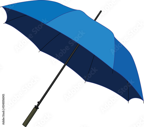 Blue Cartoon Umbrella Vector Illustration for Animation, Rain Scene, Weather Explainer, Storm Background, Game UI Asset, Education Design or Monsoon Storytelling Project

