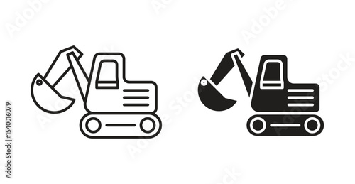 Excavator icon for social media, app, and web design. Vector illustration.