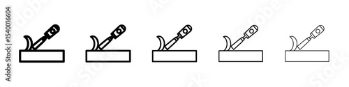 chisel icon isolated vector on white background set