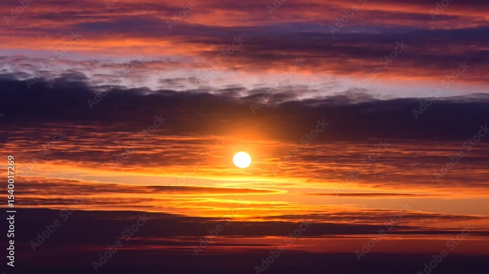Dramatic Sunset Sky With Vivid Orange Red And Purple Hues Over The Horizon Dramatic Sunset Sky With Vivid Orange Red And Purple Hues Over The Horizon
