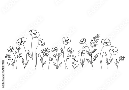 Flower mandala drawing. It is a black and white outline image of an intricate floral mandala, symmetrical petals and decorative patterns arranged in a circular design. Vector sketch line art draw.