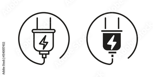 Electric plug icon Logos. Flat Vector Icon Design Template