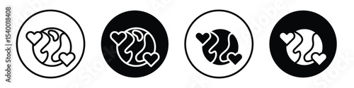 Earth love heart icon