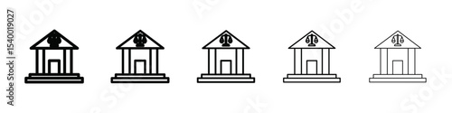 Court judgement icon isolated vector on white background set