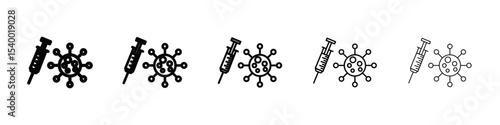 Covid 19 vaccine icon isolated vector on white background set