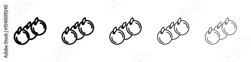 cranberry icon isolated vector on white background set