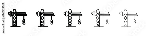 crane icon isolated vector on white background set